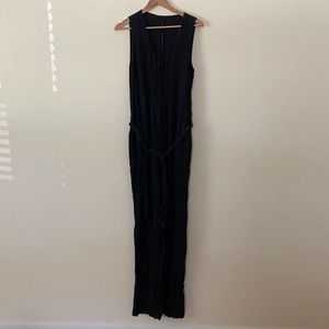 120% Lino black Jumpsuit